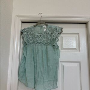 Mint Green Lace Blouse